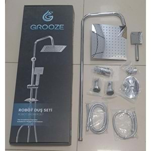 GROOZE ROBOT DUŞ SETİ - FLAT DUŞ SETİ - VEGA - 304 KROM METAL TEPE VE EL DUŞU