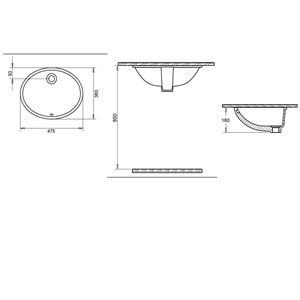 HİLTON OVAL LAVABO 37X47 TURASER