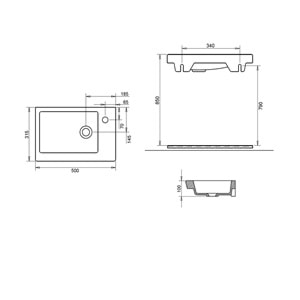 İDA ETEJERLİ LAVABO 32X50cm TURAVİT