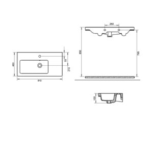 İDA ETEJERLİ LAVABO 46x80cm TURAVİT