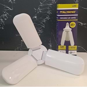 İTALYANO PERVANE 3 KANAT KATLANIR LED AMPUL 45 W 7000K BEYAZ IŞIK E27 DUY