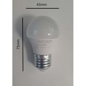 LAMPİST E27 DUY TOP LED AMPUL 5W 580 LM BEYAZ IŞIK 6500K G45