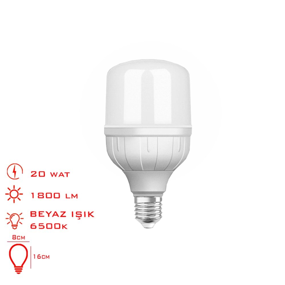 LEVA LED AMPUL TORCH E27 DUY 20 W 1800 LM BEYAZ IŞIK 6500K LV2952