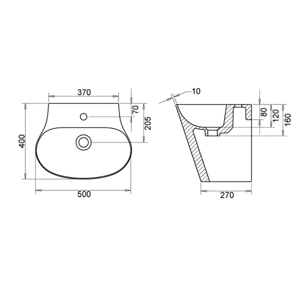 MİNİA LAVABO MONOBLOK 40X50 TURAVİT