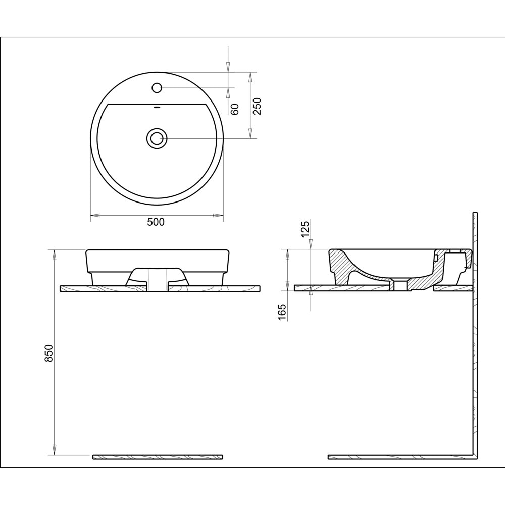 NOVA LAVABO 50cm TURASER