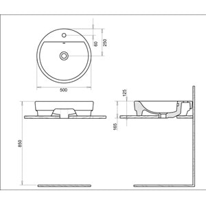 NOVA LAVABO 50cm TURASER