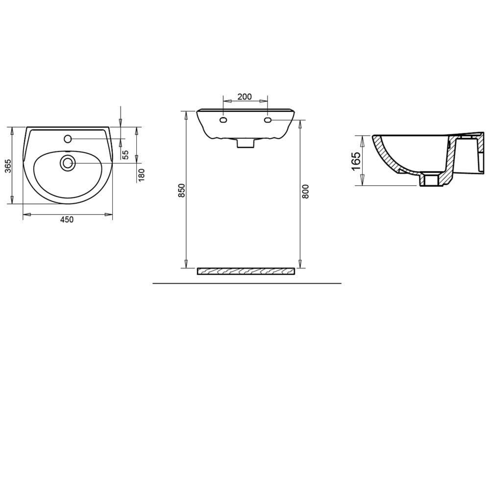 36X45 OVAL LAVABO TURASER