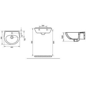 36X45 OVAL LAVABO DEKORLU TURAVİT