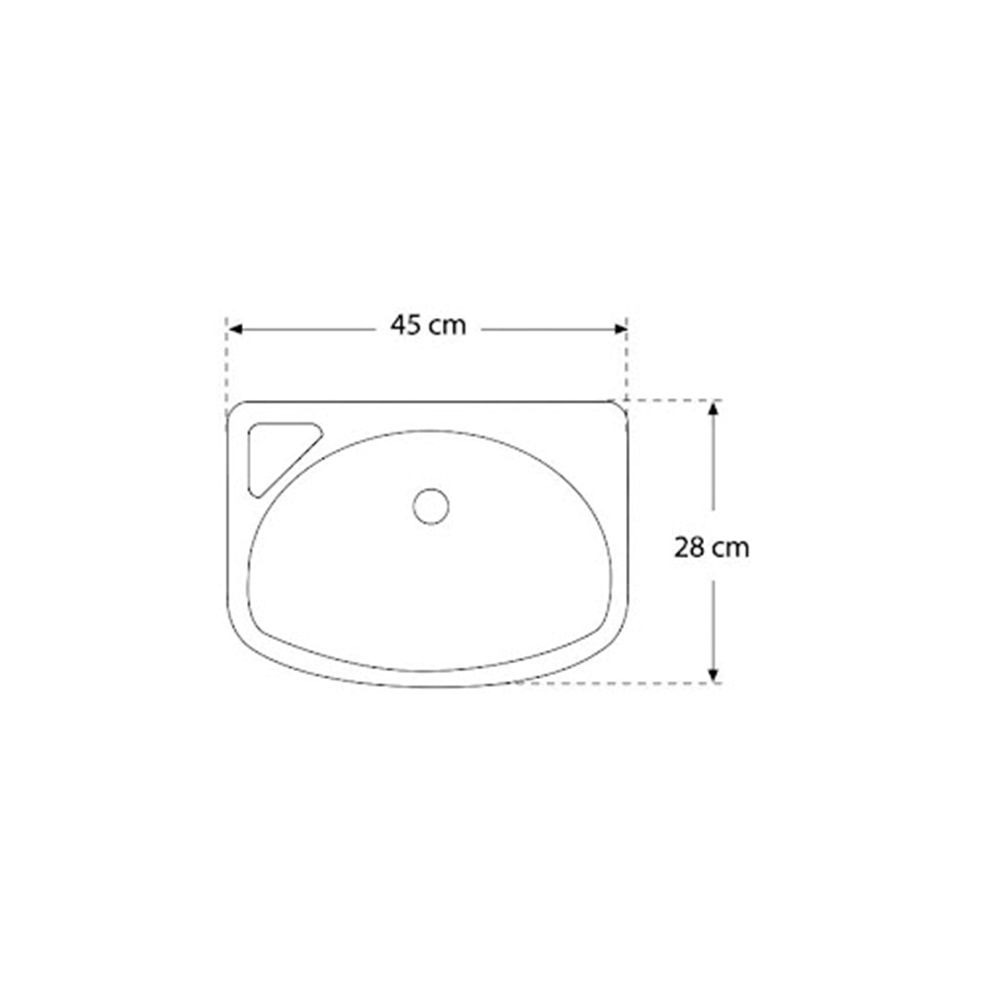 28X45 OVAL LAVABO DELİKLİ PİRAMİT