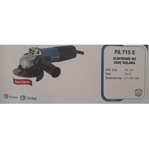 PROTER PA715E AVUÇ TAŞLAMA - ELEKTRONİK HIZ AYARLI - 115mm - 750W