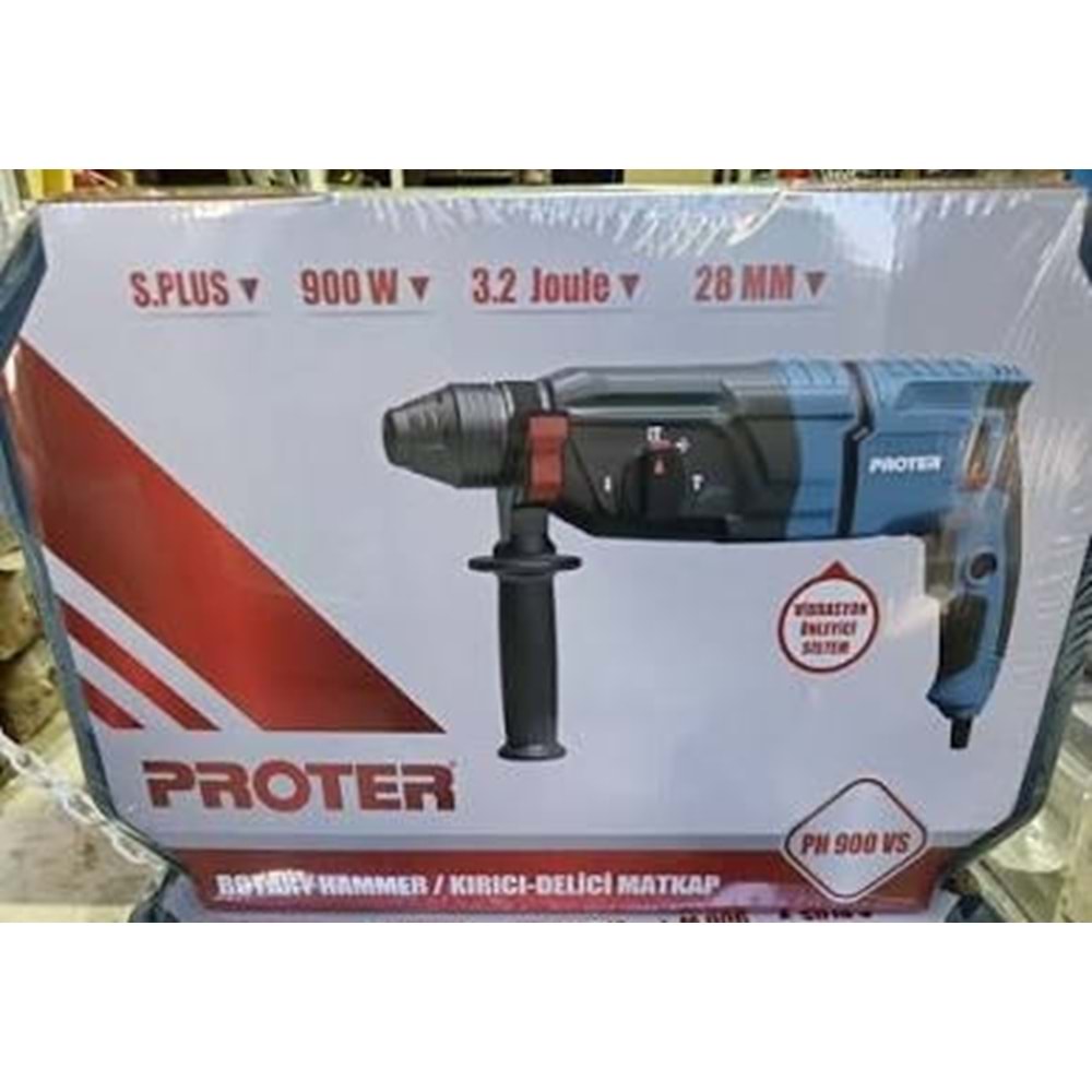 PROTER PH900VS KIRICI-DELİCİ PNOMATİK MATKAP - VİBRASYON ÖNLEYİCİ SİSTEM - 28mm - 900W - 3.2Joule