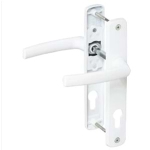 PLASTİK KAPI KOLU BARELLİ 85 EKSEN BEYAZ (ALÜMİNYUM )