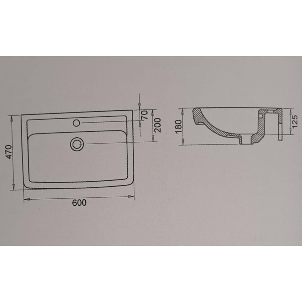 Q60cm LAVABO TURAVİT