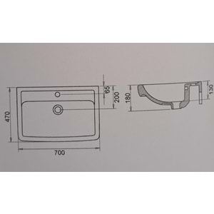 Q70cm LAVABO TURAVİT