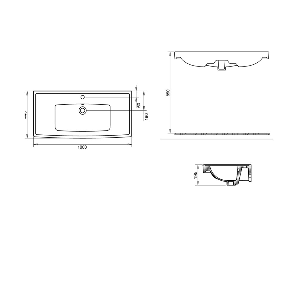 SAFİR ETEJERLİ LAVABO 100cm TURAVİT