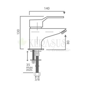 KERASUS MERCURY SERİSİ - MİX LAVABO BATARYASI ( M02-K BEYAZ )