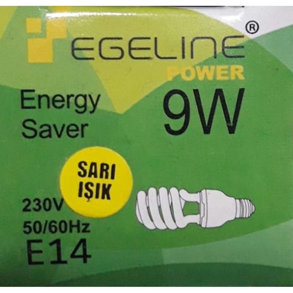 EGELINE TASARRUFLU AMPUL 9W E14 GÜN IŞIĞI