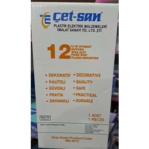 12 Lİ W. OTOMAT SİGORTA KUTUSU - SIVA ALTI SİGORTA KUTUSU ( 28 x 21,5 cm )