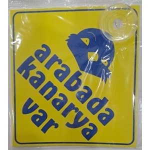 ARABA YAZISI (STİCKER) VANTUZLU ( 11 x 11 cm ) - ARABADA KANARYA VAR