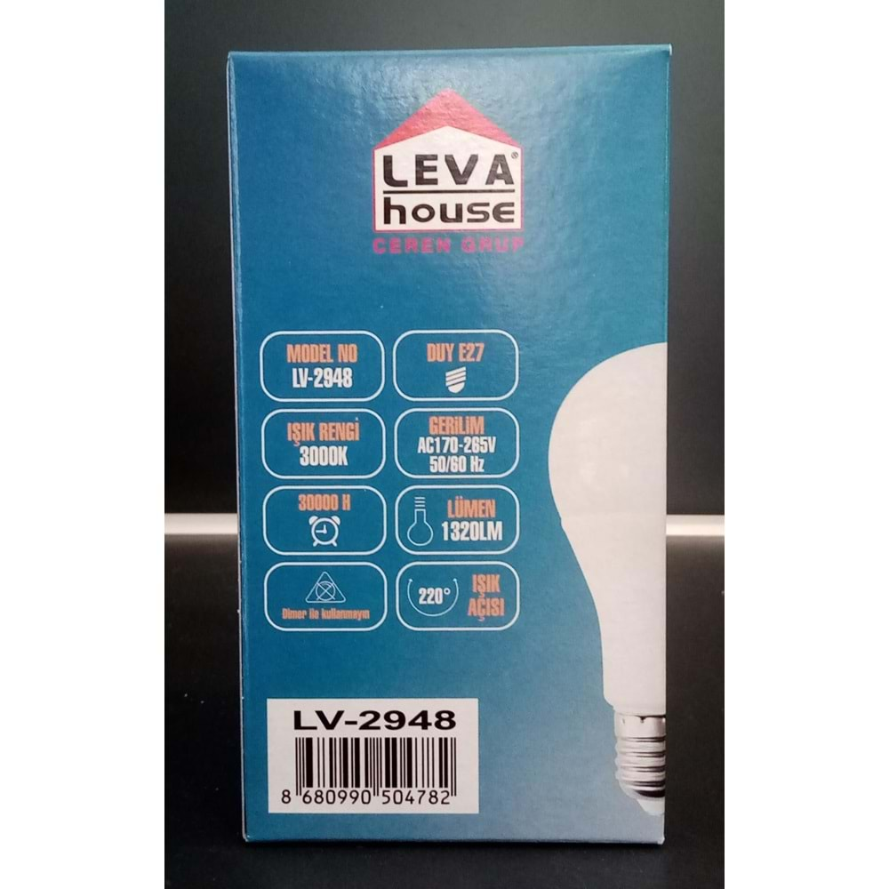 LEVA E27 DUY LED AMPUL 12 W 1320 LM SARI IŞIK