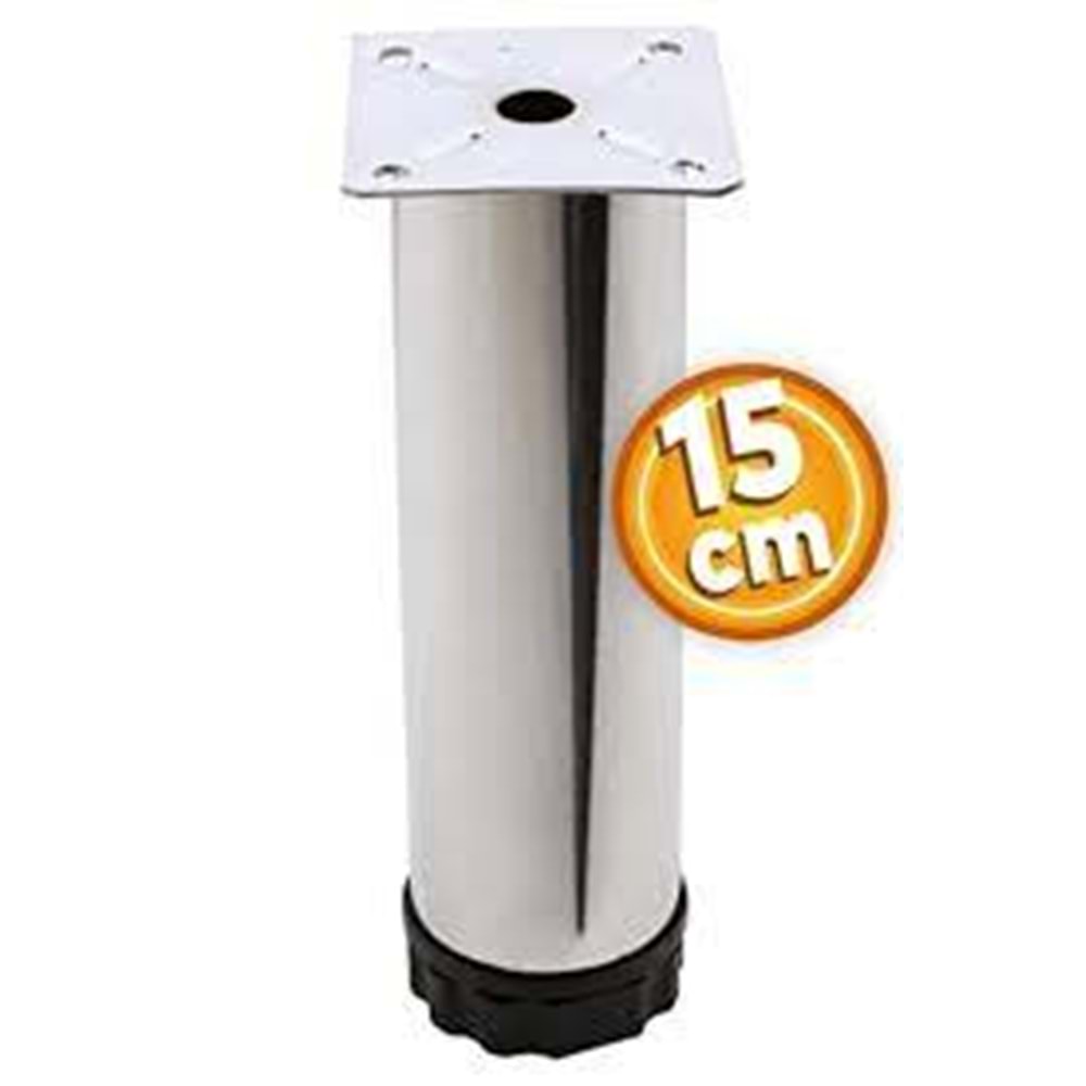 METAL BAZA AYAK 15 CM KROM ( 1 ADET FİYATIDIR )