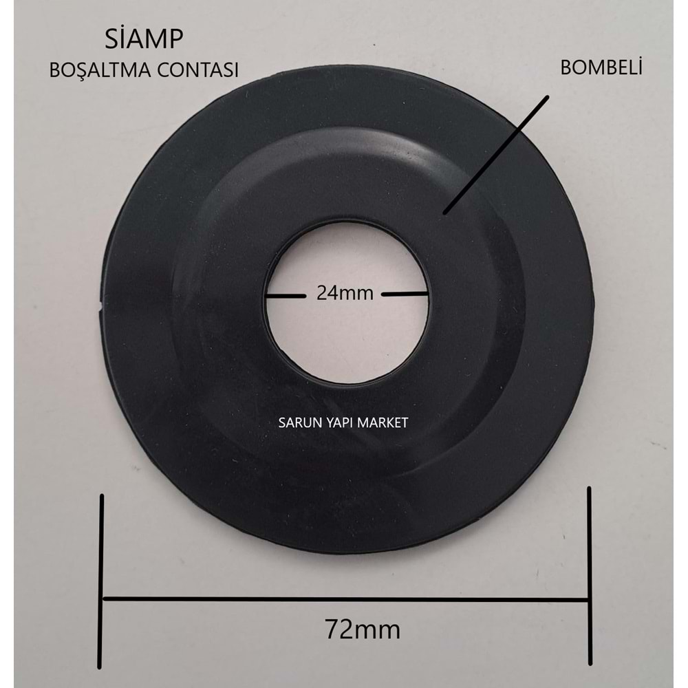 SİAMP GÖMME REZERVUAR CONTASI (DIŞ ÇAP 72mm / İÇ ÇAP 24mm ) BOMBELİ