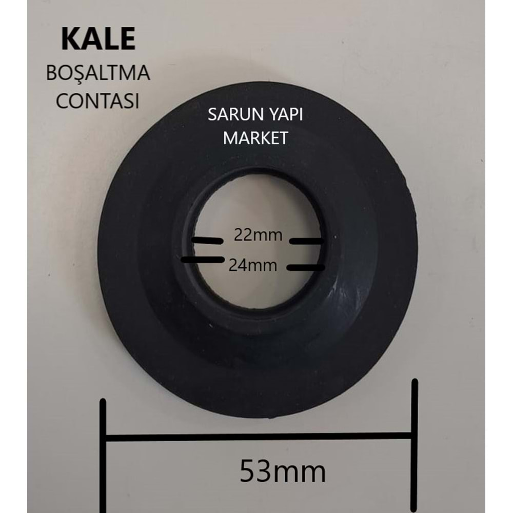 KALE - GÖMME REZERVUAR CONTASI (DIŞ ÇAP 53mm / İÇ ÇAP 24mm / ÇIKINTILI KISIM İÇ ÇAP 22mm ) BİR TARAF BOMBELİ - DİĞER TARAF ÇIKINTILI