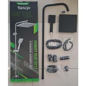 ROBOT DUŞ SETİ - FLAT DUŞ SETİ - KARE KOMPLE SİYAH