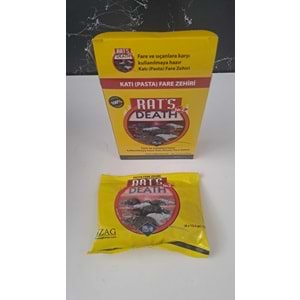 ZAG KİMYA RATS DEATH FARE ZEHİRİ KATI ( PASTA ) 8 x 12,5 gr : 100 gr