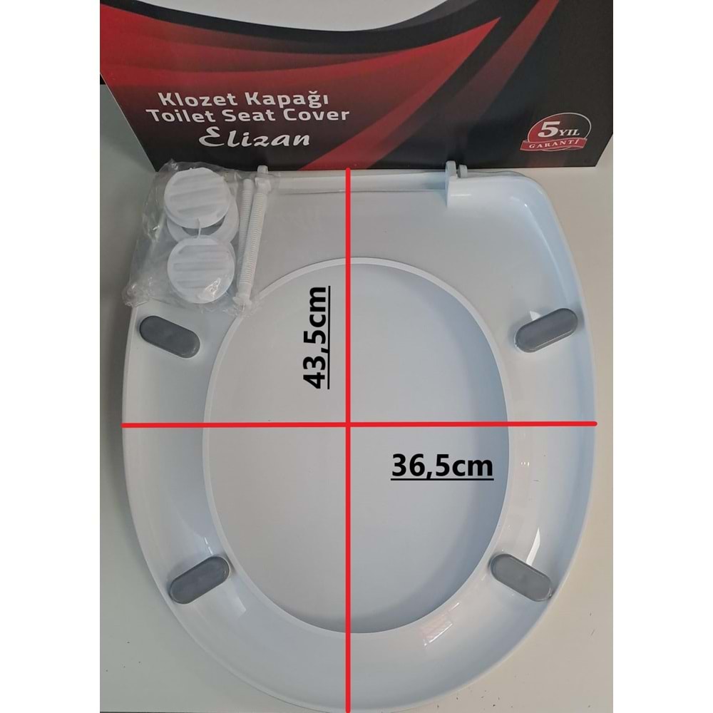 FATEX ELİZAN ( AKDENİZ ) ( 36,5 x 43,5 cm ) NORMAL KAPANAN PLASTİK KLOZET KAPAĞI