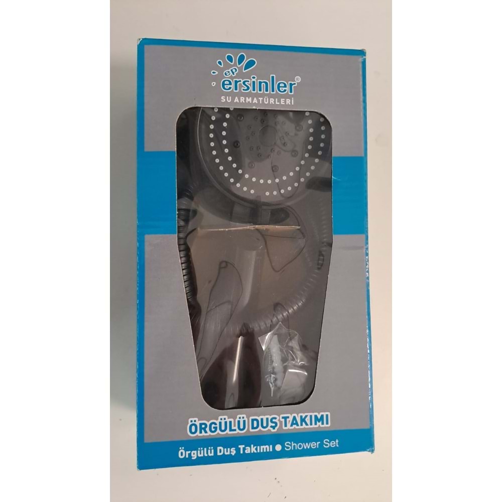 MAFSALLI SİYAH DUŞ SETİ (ÖRGÜLÜ HORTUM FONKSİYONLU EL DUŞU) - SİYAH