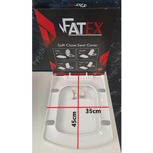 FATEX KARE SLIM SOFT ( 35 x 45 cm ) YAVAŞ KAPANAN PLASTİK KLOZET KAPAĞI