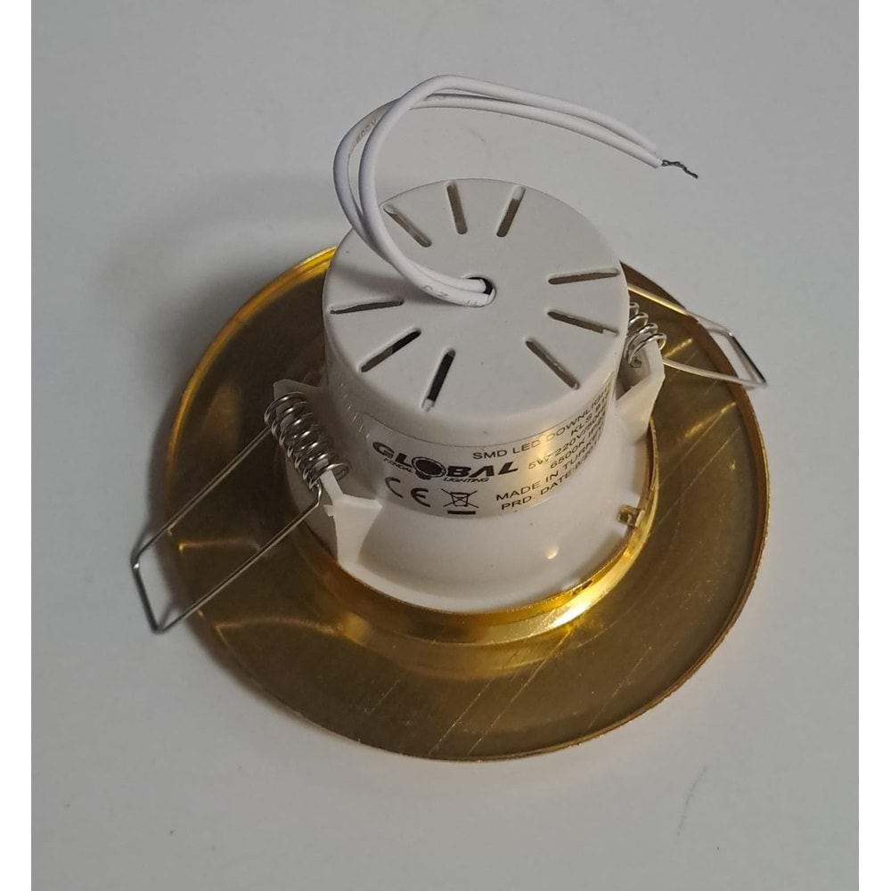 GLOBAL 5 WATT LED SPOT KROM ÇİZGİLİ ALTIN PLASTİK KASA BEYAZ IŞIK 6500K 358LM