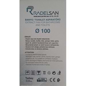 RADELSAN HAVALANDIRMA FANI / BANYO VE TUVALET ASPİRATÖRÜ 100 LÜK