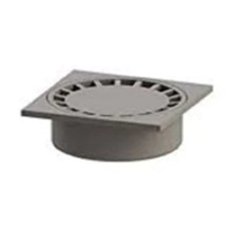 ÇAMUR KOVALI YER SÜZGECİ 25 x 25 cm - Ø 100 LÜK ALTTAN ÇIKIŞ YER SİFONU YUVARLAK KAPAK