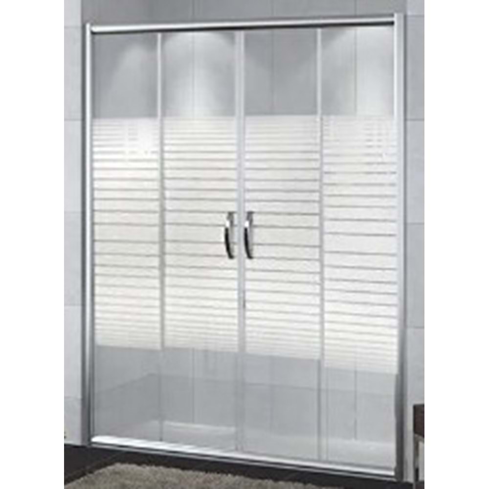 DUŞAKABİN 6mm CAM 2 SABİT 2 ÇALIŞIR 140-160 cm H:190cm - SARUN YAPI MARKET A.Ş. - DESENLİ