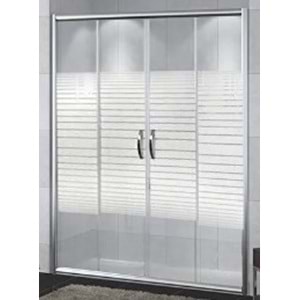 DUŞAKABİN 6mm CAM 2 SABİT 2 ÇALIŞIR 140-160 cm H:190cm - SARUN YAPI MARKET A.Ş. - DESENLİ