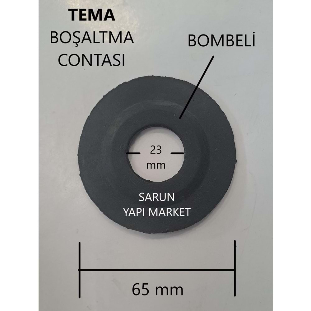 TEMA - KONİK GÖMME REZERVUAR İÇ TAKIM CONTASI (DIŞ ÇAP 65mm / İÇ ÇAP 23mm ) ÇİFT TARAF BOMBELİ