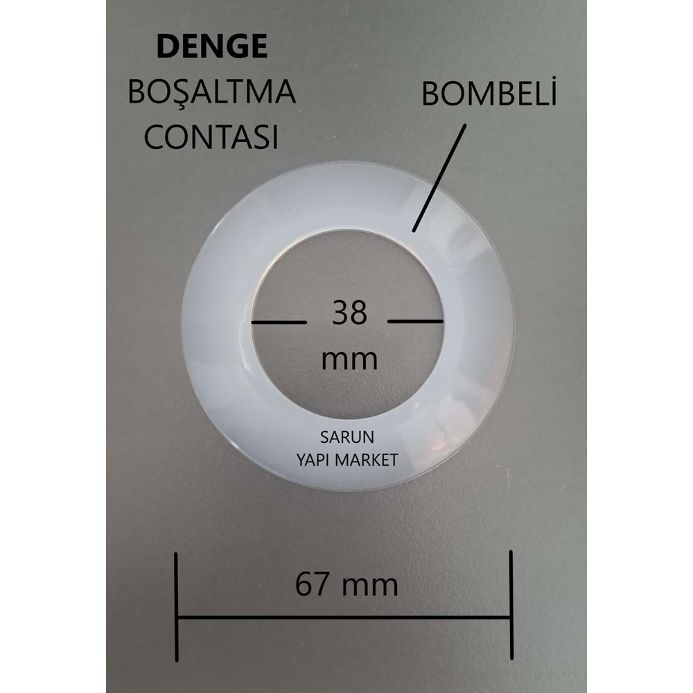 DENGE - İPLİ KLAPE GÖMME REZERVUAR İÇ TAKIM CONTASI (DIŞ ÇAP 67mm / İÇ ÇAP 38mm) BOMBELİ