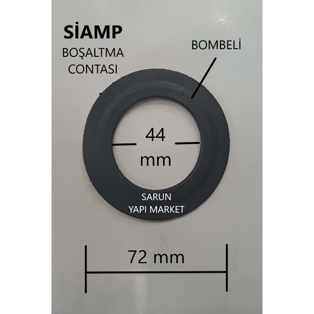 SİAMP - GÖMME REZERVUAR ÇİFT KADEME İÇ TAKIM CONTASI ( DIŞ ÇAP 72mm / İÇ ÇAP 44mm ) BOMBELİ