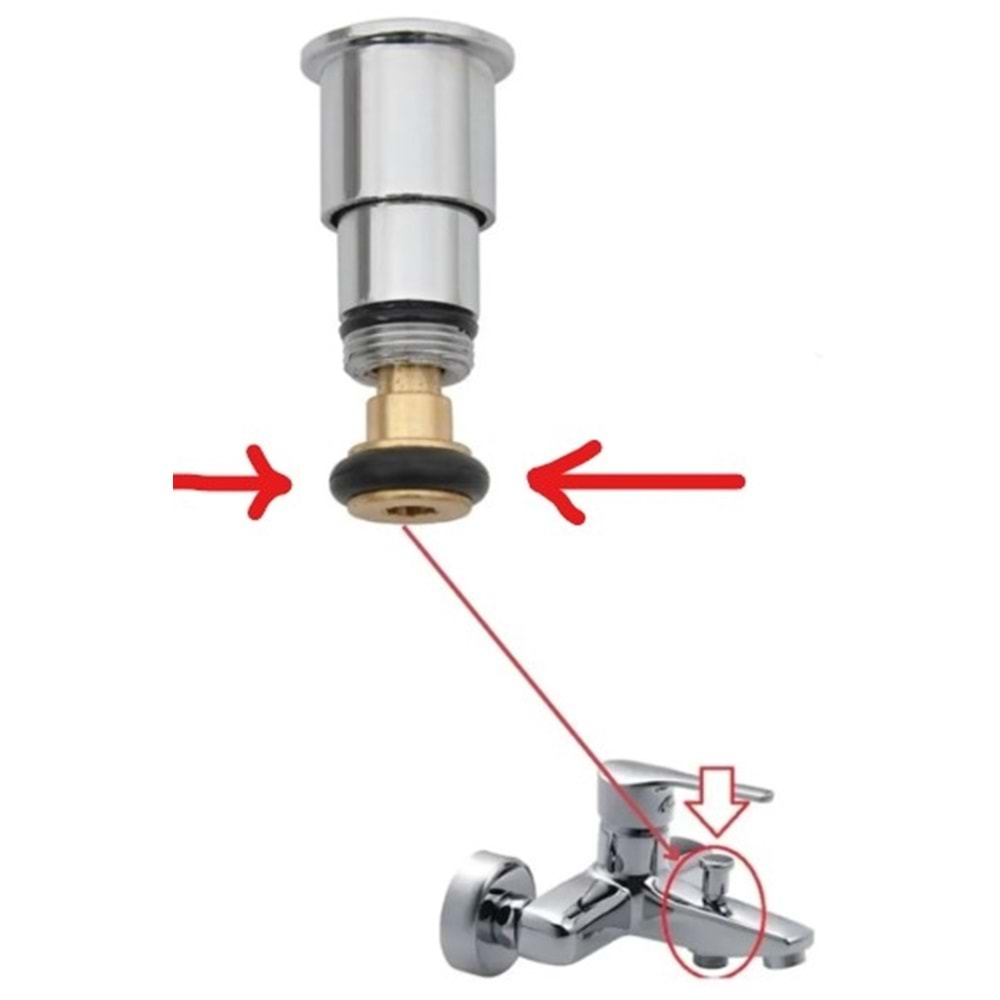 M14- ( DIŞ ÇAP 14 mm - İÇ ÇAPI 8 mm ) AÇ / KAPA MİX BANYO BATARYA KUMANDA & YÖNLENDİRİCİ CONTASI ( 1 ADET FİYATIDIR )