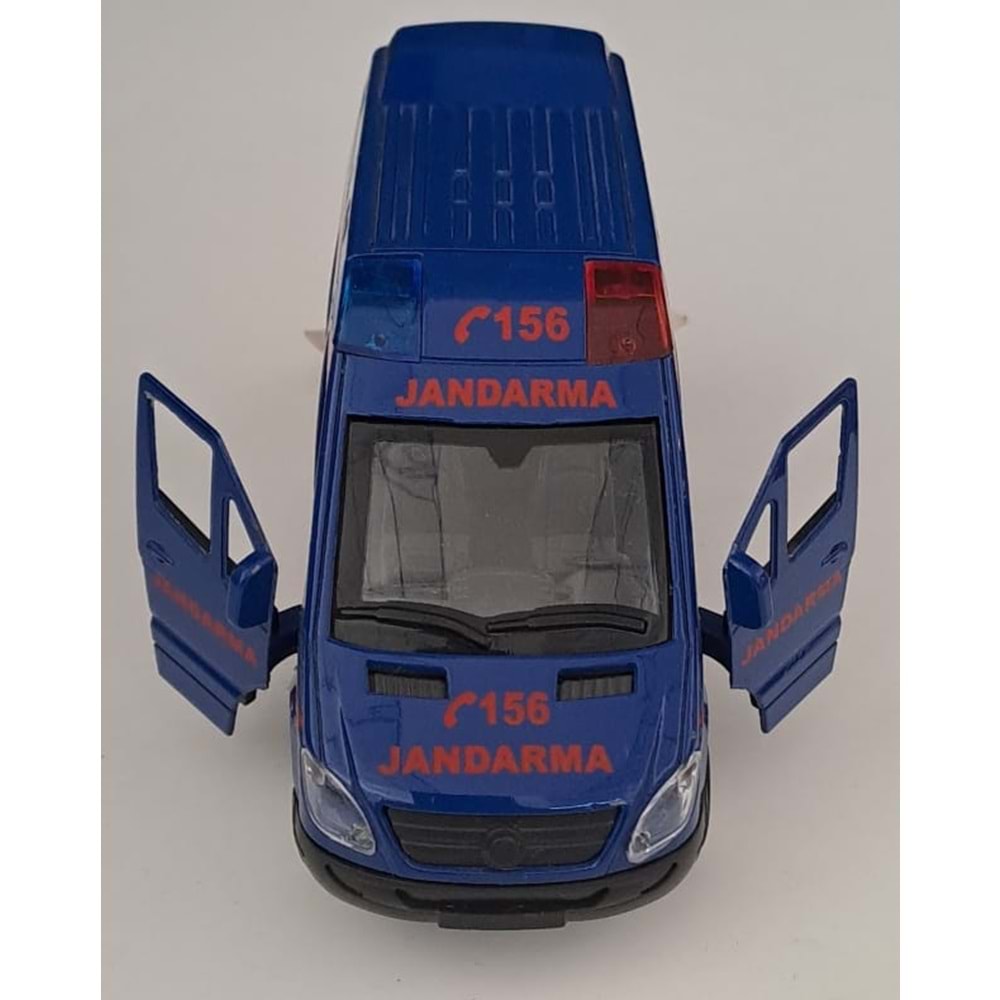 CAN OYUNCAK - METAL IŞIKLI SESLİ JANDARMA ARABASI ( 5,5 CM x 14 CM )