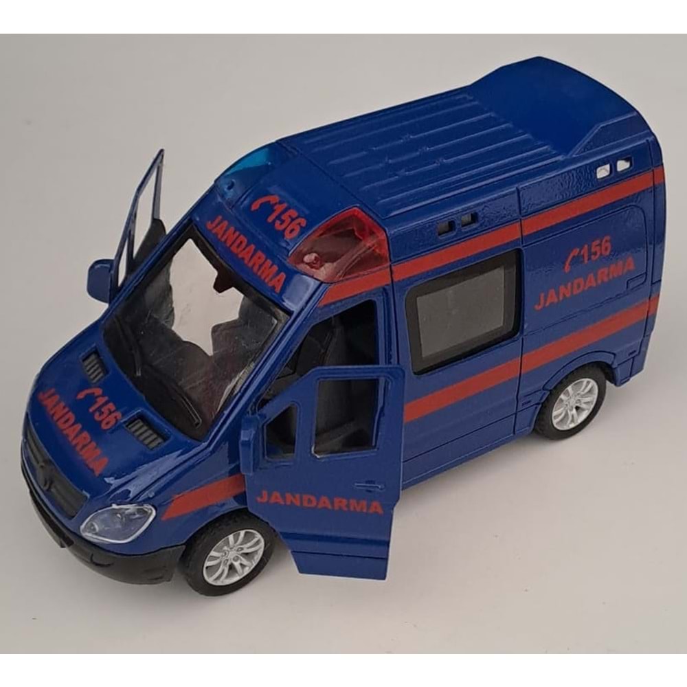 CAN OYUNCAK - METAL IŞIKLI SESLİ JANDARMA ARABASI ( 5,5 CM x 14 CM )