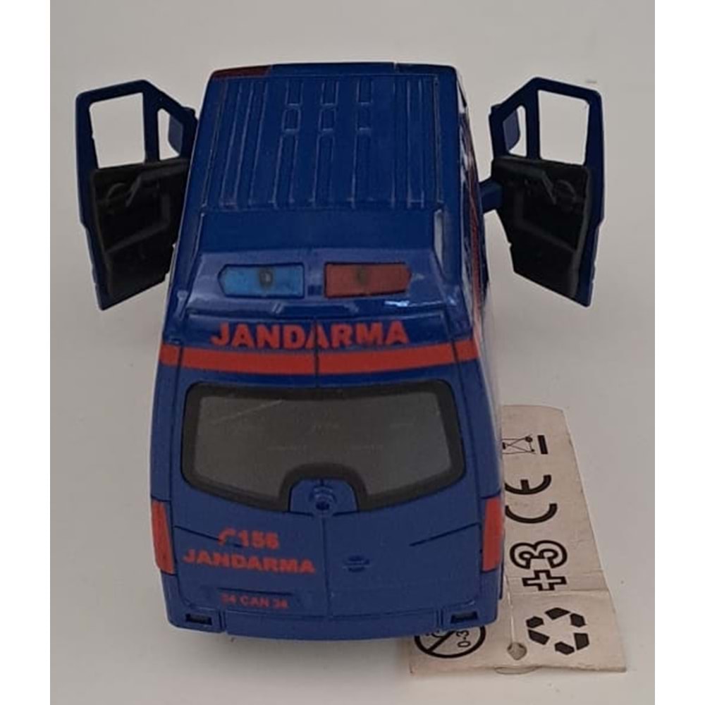 CAN OYUNCAK - METAL IŞIKLI SESLİ JANDARMA ARABASI ( 5,5 CM x 14 CM )