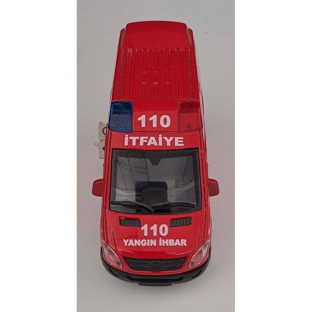 CAN OYUNCAK - METAL IŞIKLI SESLİ İTFAİYE ARABASI ( 5,5 CM x 14 CM )