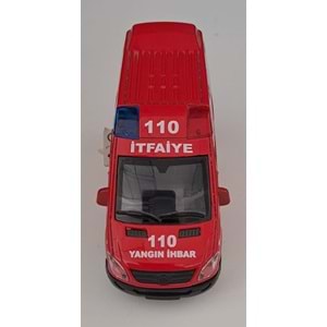 CAN OYUNCAK - METAL IŞIKLI SESLİ İTFAİYE ARABASI ( 5,5 CM x 14 CM )