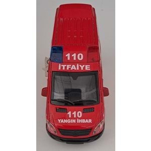 CAN OYUNCAK - METAL IŞIKLI SESLİ İTFAİYE ARABASI ( 5,5 CM x 14 CM )