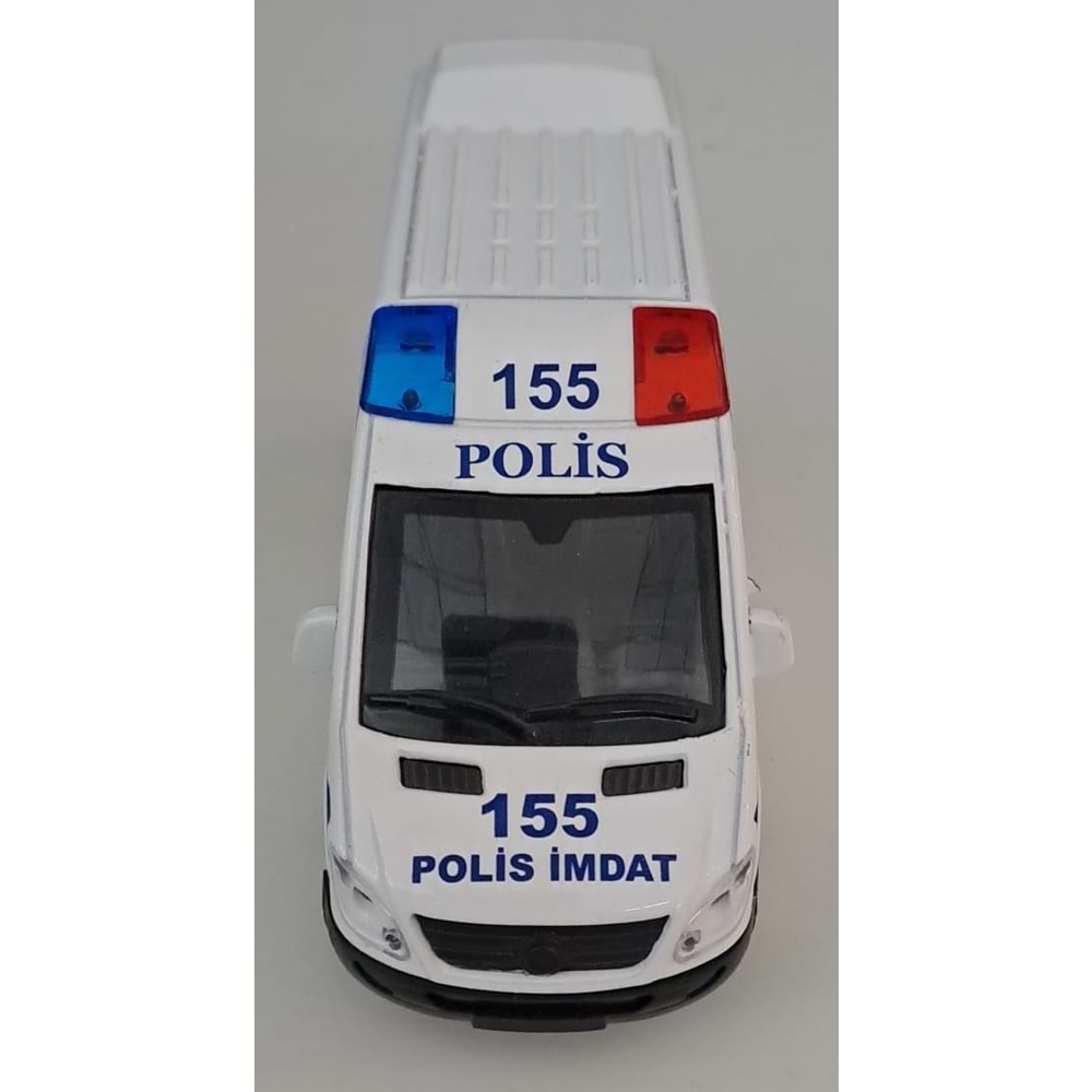 CAN OYUNCAK - METAL IŞIKLI SESLİ POLİS ARABASI ( 5,5 CM x 14 CM )