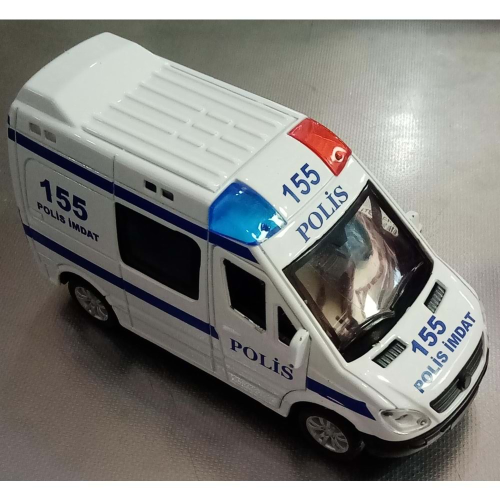 CAN OYUNCAK - METAL IŞIKLI SESLİ POLİS ARABASI ( 5,5 CM x 14 CM )