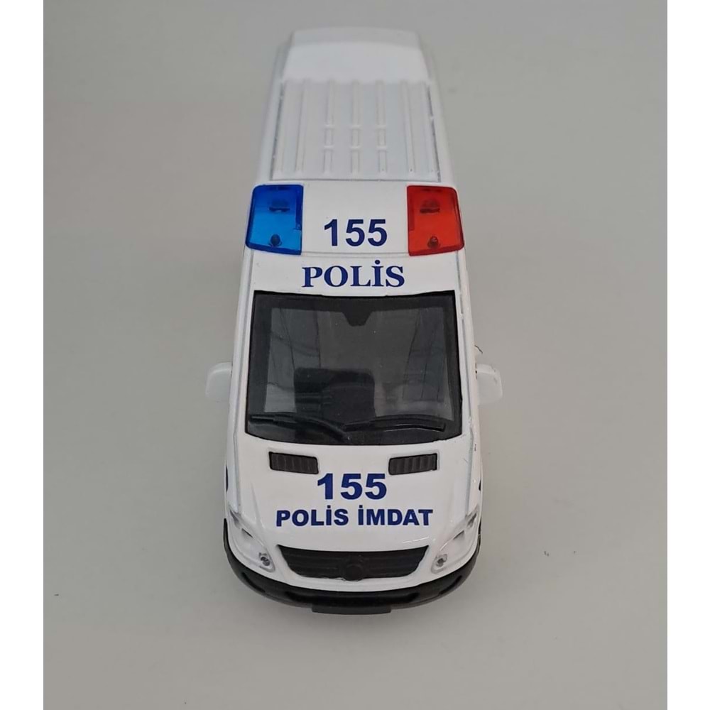 CAN OYUNCAK - METAL IŞIKLI SESLİ POLİS ARABASI ( 5,5 CM x 14 CM )